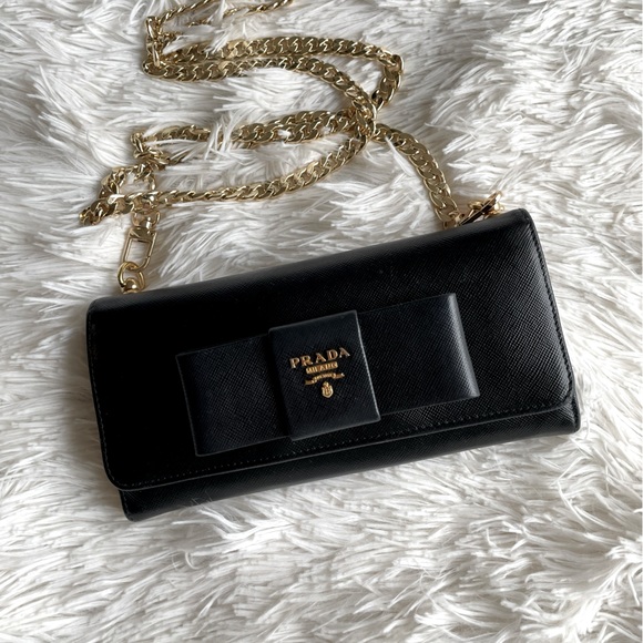 Prada Saffiano Leather Wallet on Chain Crossbody Bag